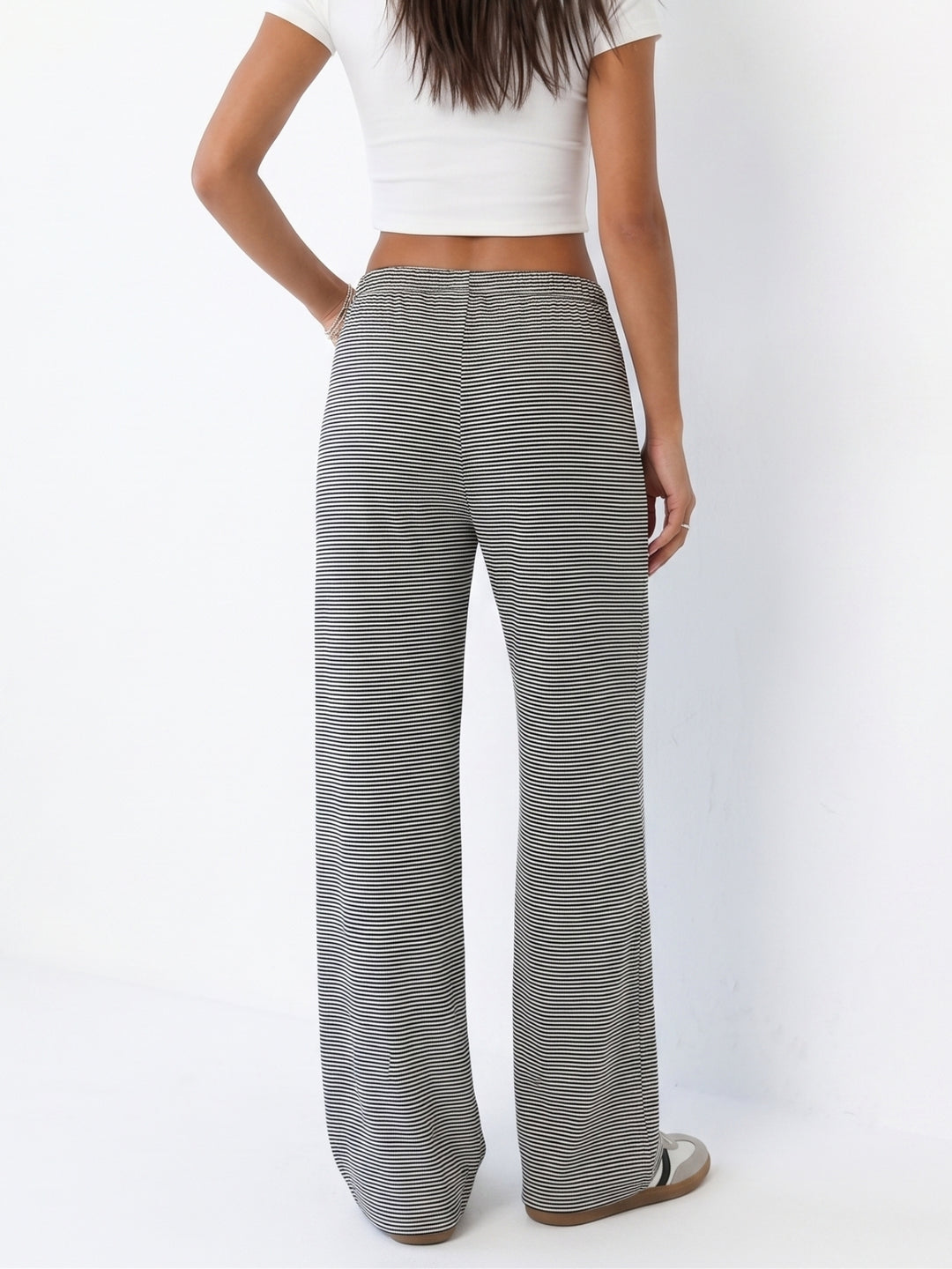 Grey Low Waist Wide Leg Pant