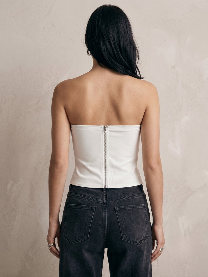 White Corset Styled Solid Tube