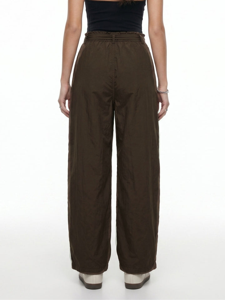 Brown High Waist Wide Leg Trouser