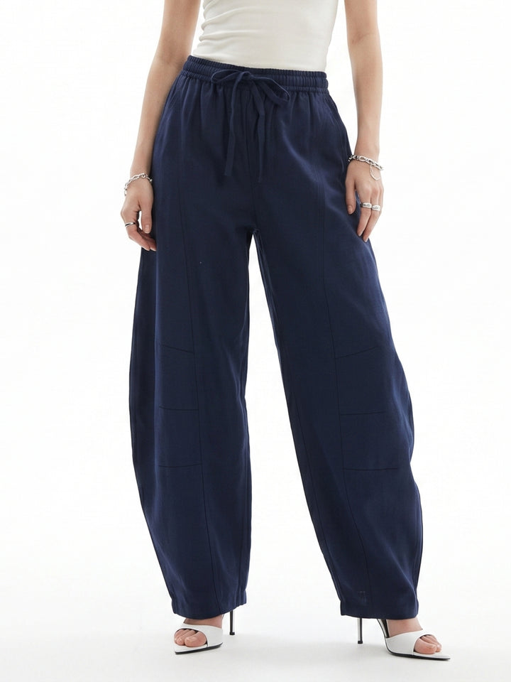 Blue Barrel Fit Utility High Waist Trouser