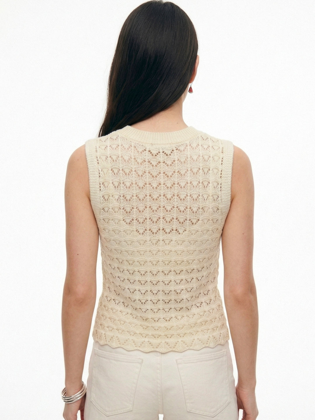 Yellow Textured Crochet Styled Tank Top
