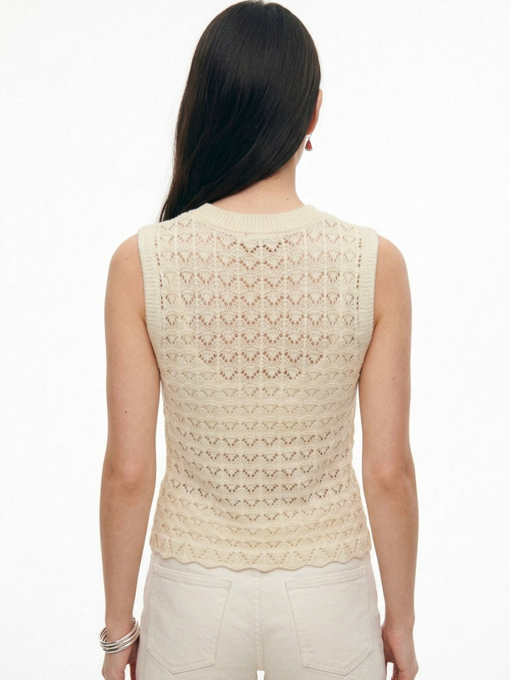 Yellow Textured Crochet Styled Tank Top
