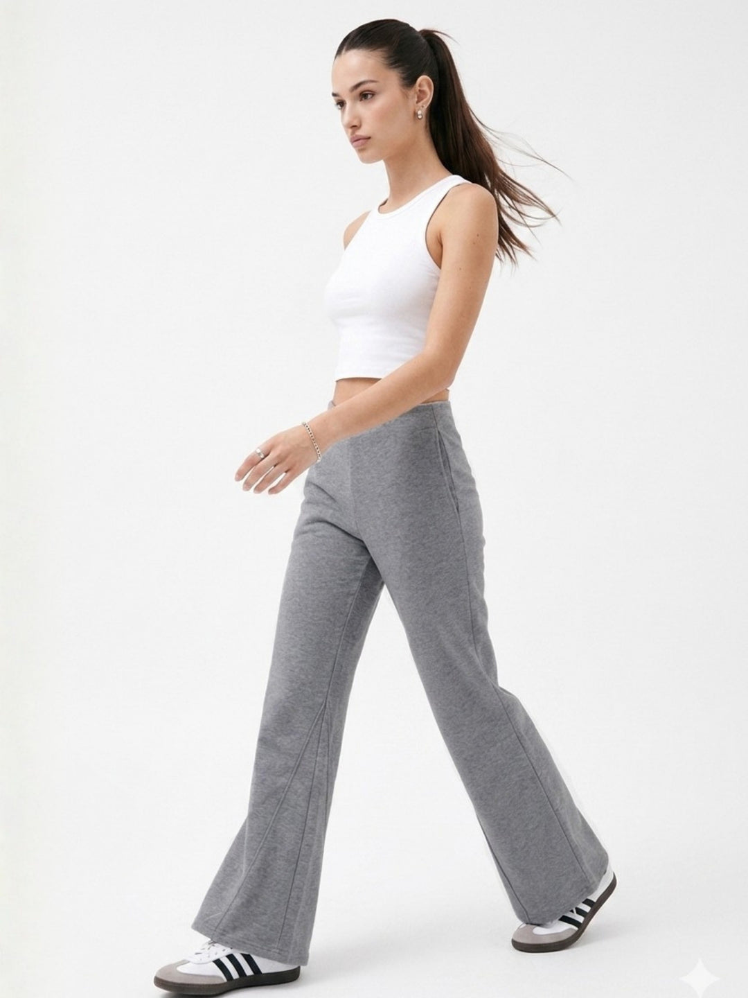Grey Bottom Flare Pant