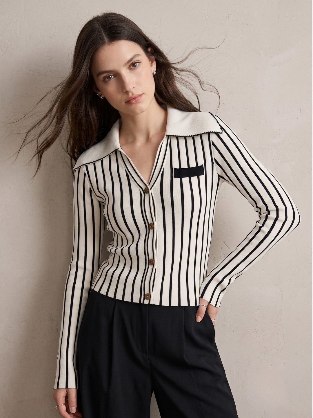 Multi Collared Varsity Striped Top
