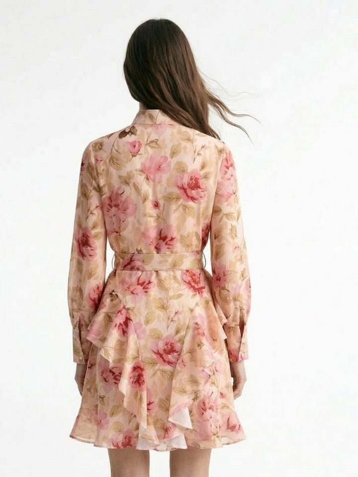 Multi Mock Neck Printed Dress