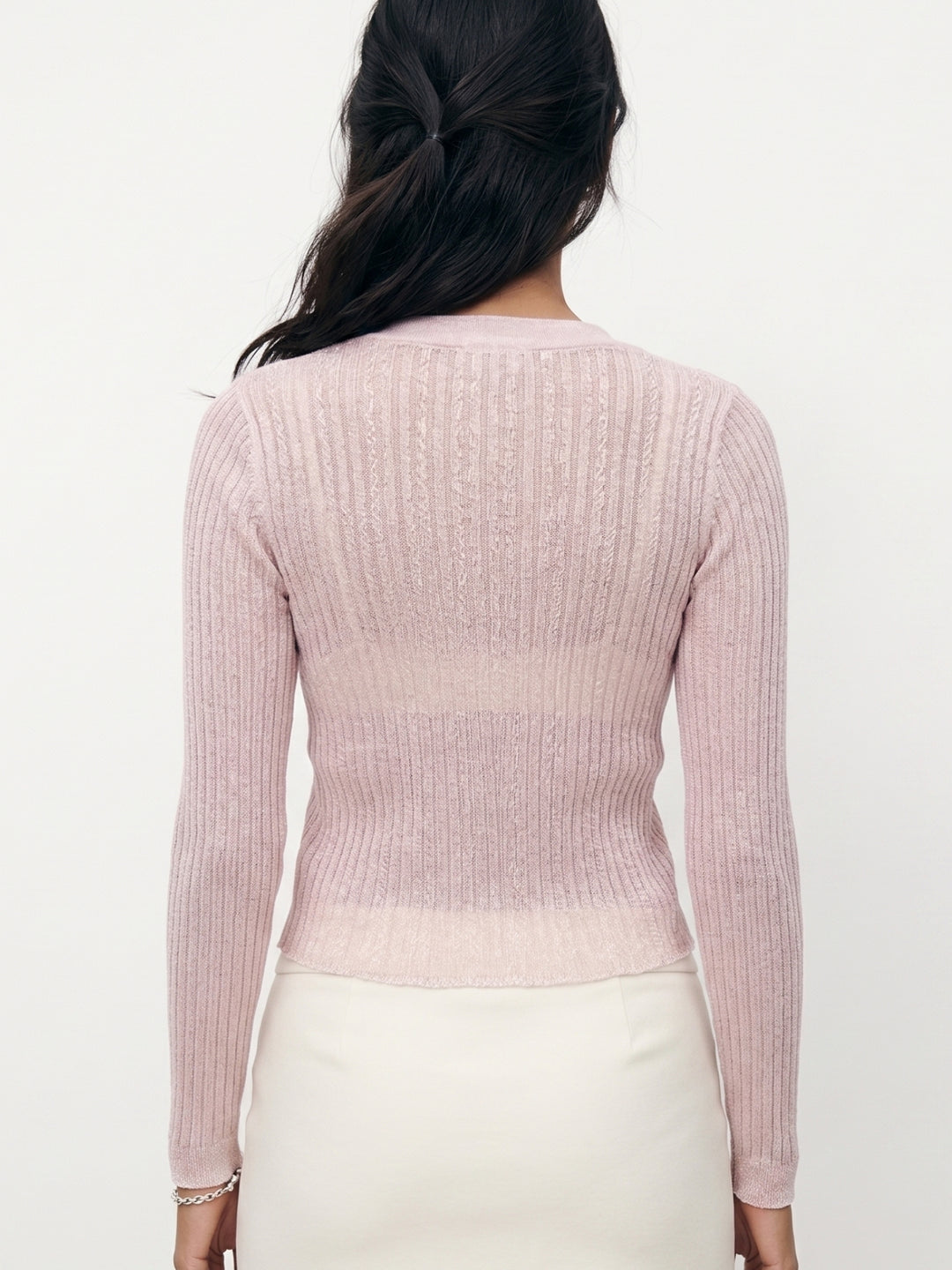 Pink Front Open Shrug Styled Top
