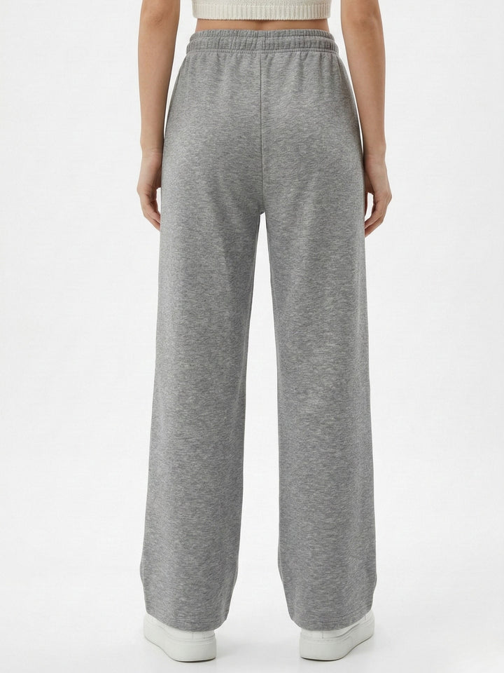 Grey Low Waist Wide Leg Sweatpants