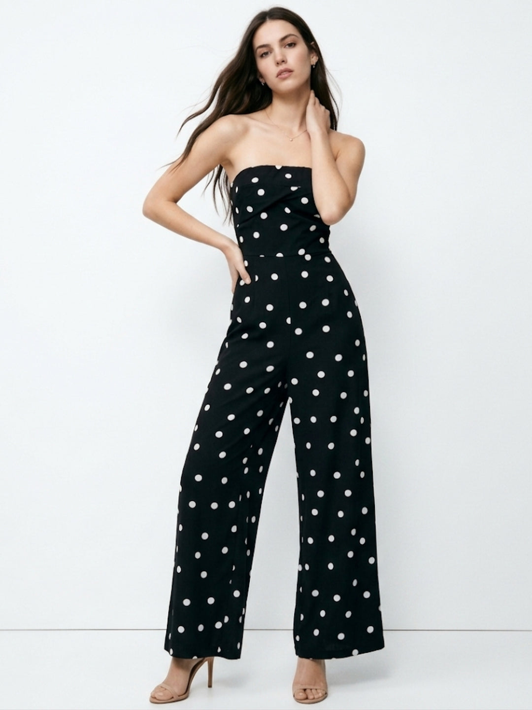 Black Tube Polka Printed Jumpsuits