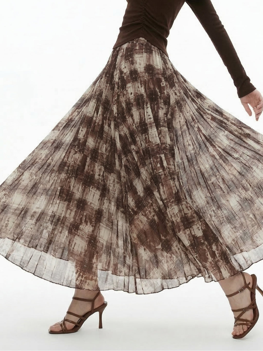Brown Textured Dual Coloured Skirt