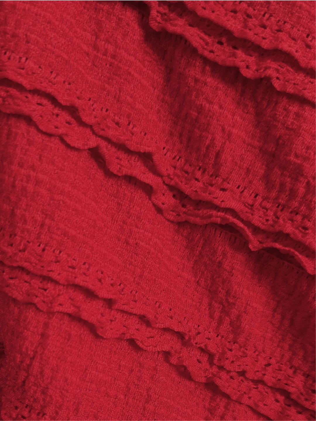 Red Spaghetti Texured Dress