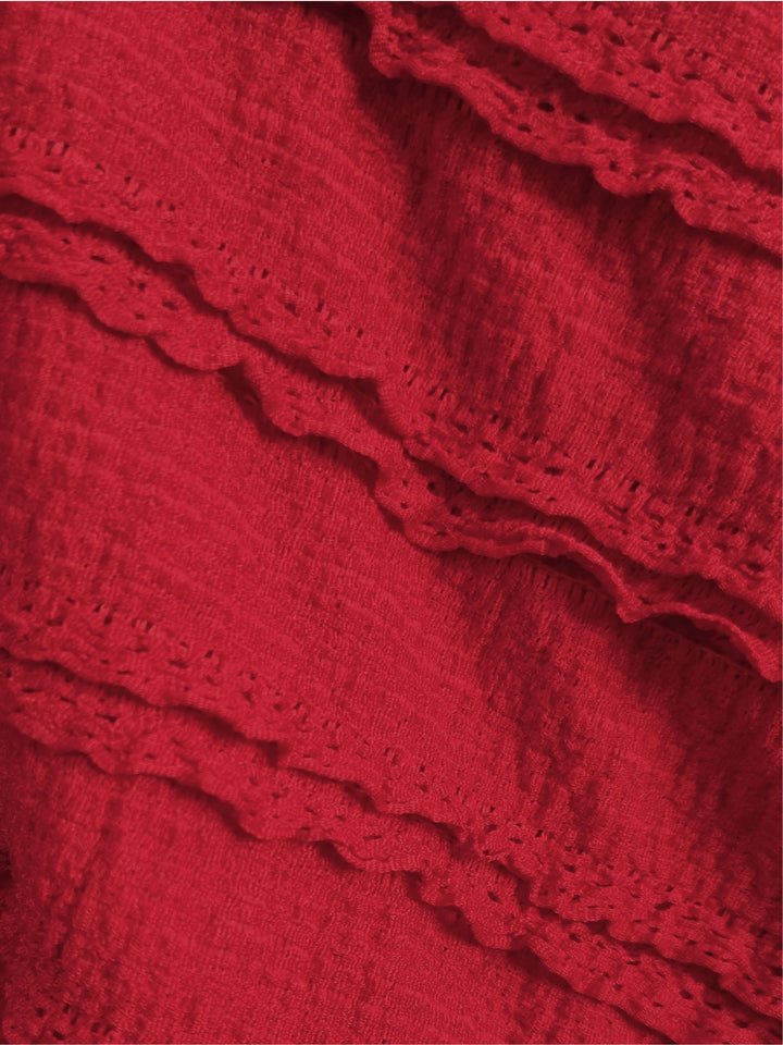 Red Spaghetti Texured Dress