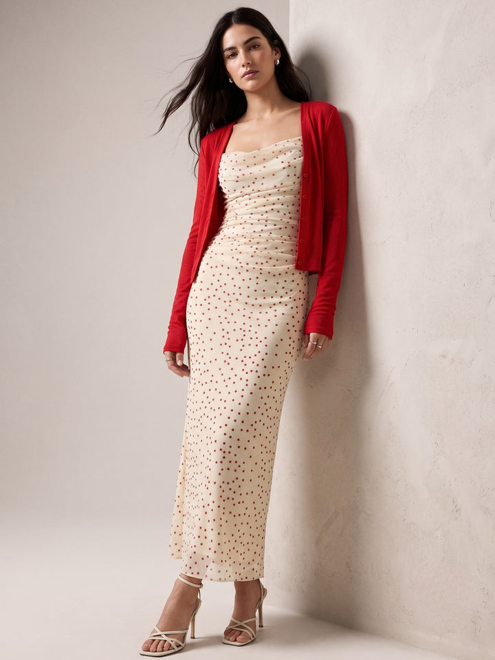 Multi Strappy Ruched Maxi Dress With Shrug