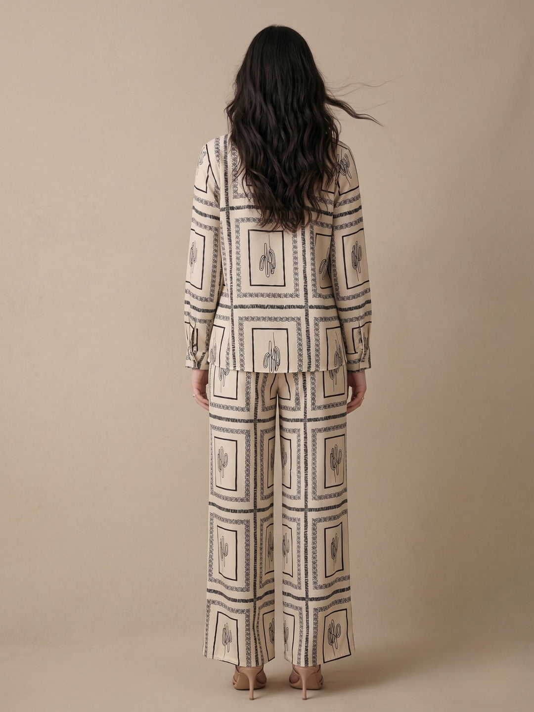 Off White Printed Casual Co-Ord Set