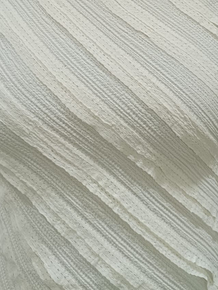 Off White Off Shoulder Off White Frill Textured Top