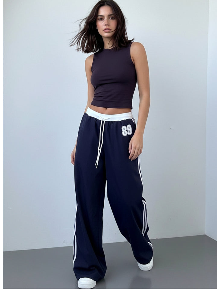 Navy Blue Contrast Waistband Sweatpant