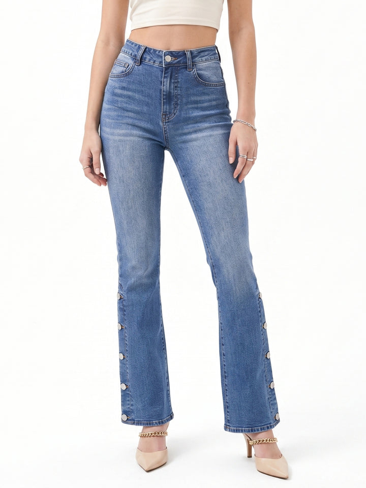 Light Blue Low Waist Fit&Flare Jeans