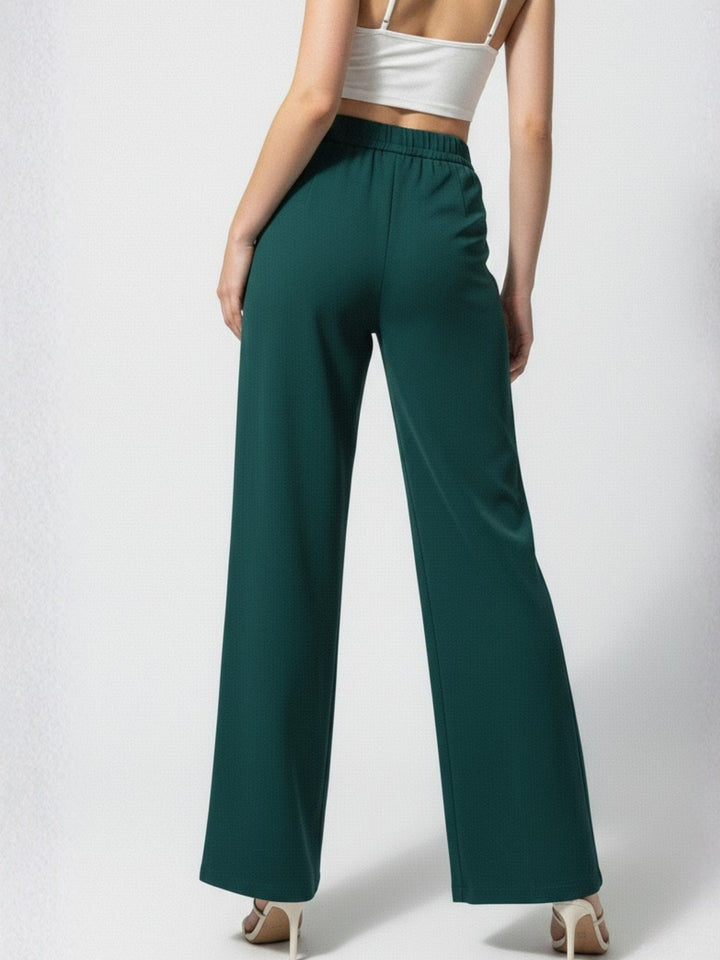 Dark Green High Waist Wide Leg Pant