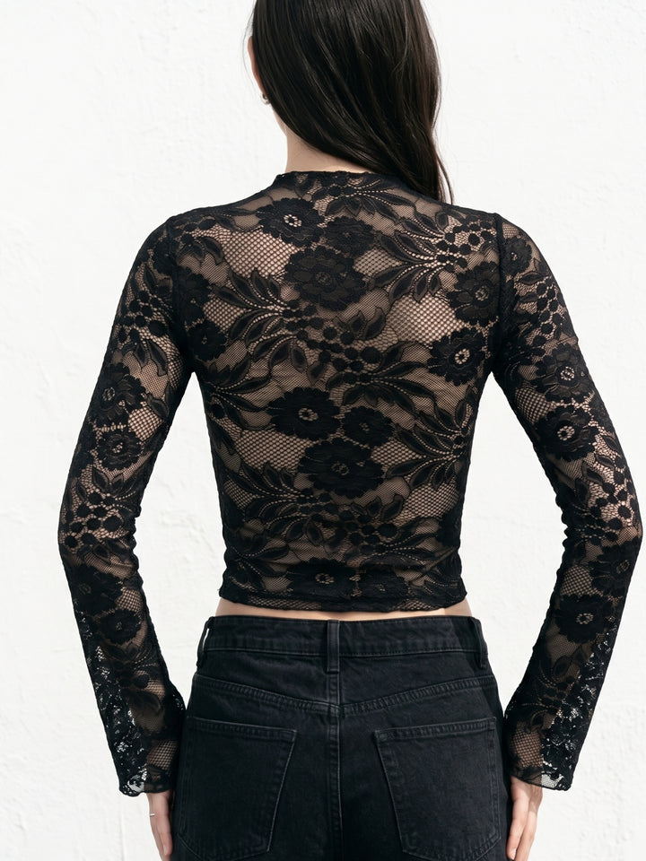 Black Bell Sleeve Cut-Out Detail Top