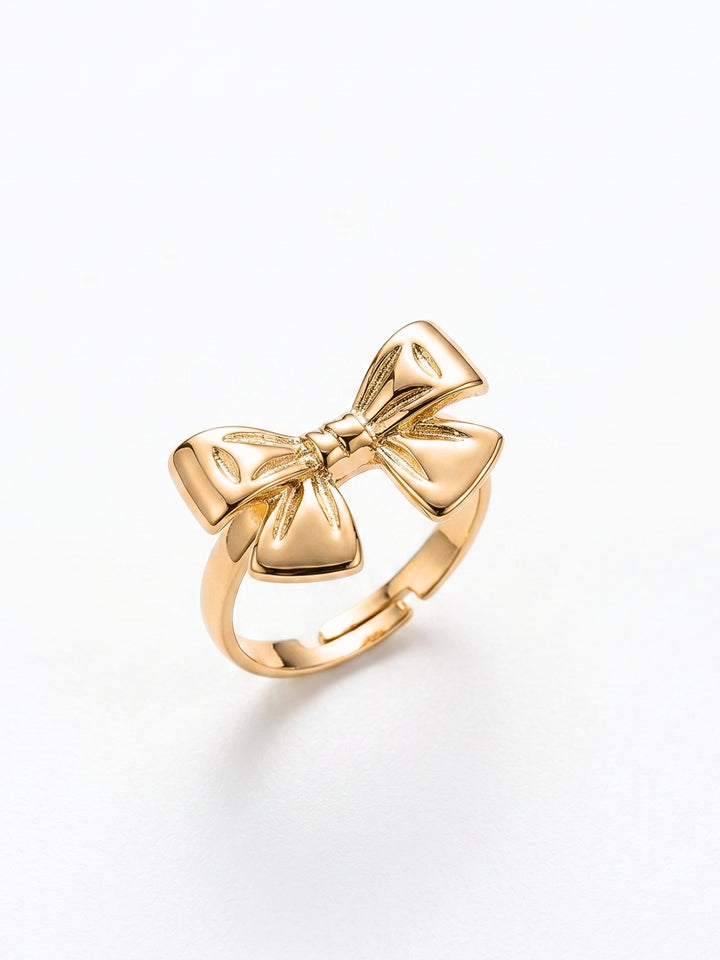 Gold Bow Shaped Metal Ring