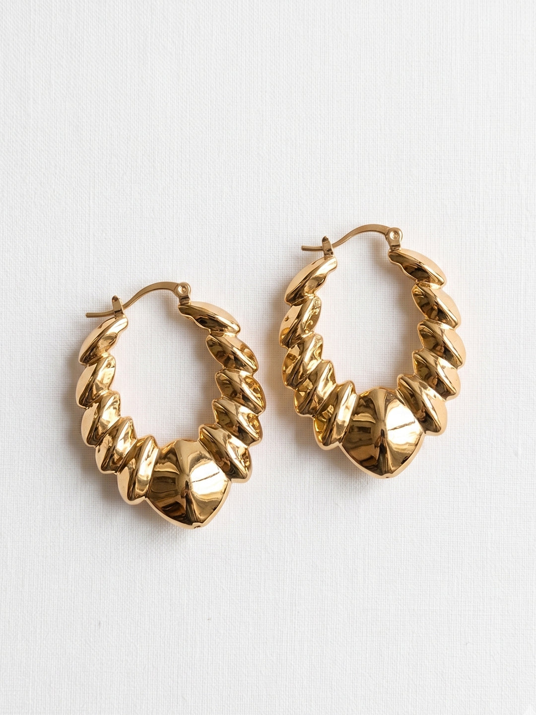 Gold Leaf Textured Metal Earings