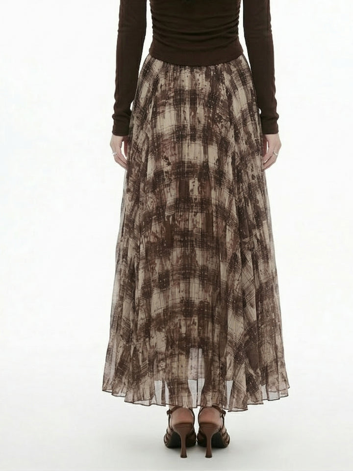 Brown Textured Dual Coloured Skirt