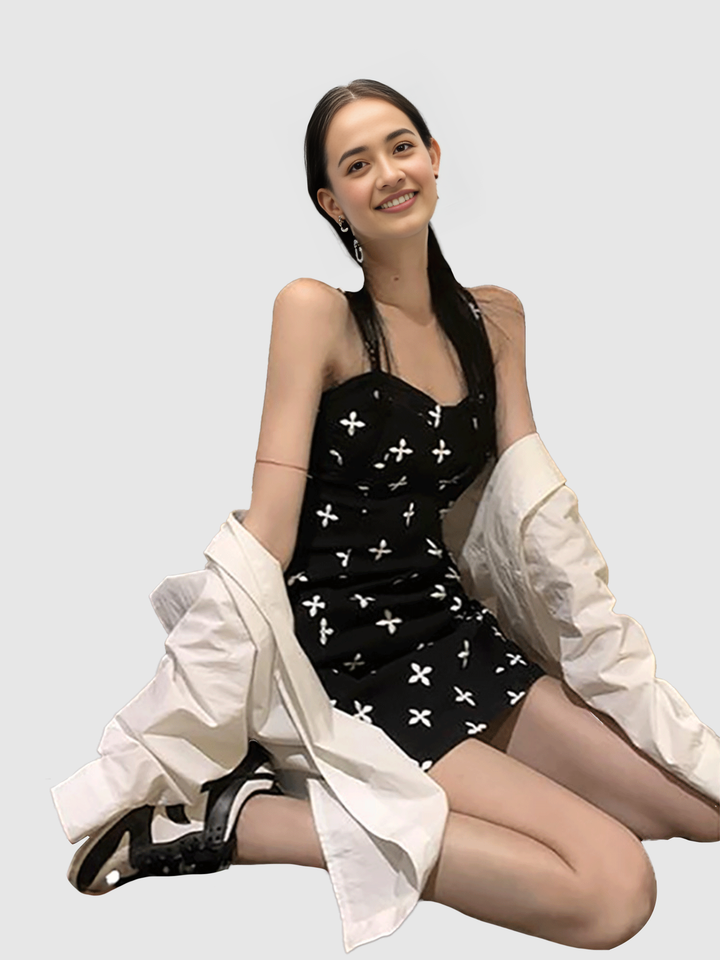 Black Floral Printed Dress