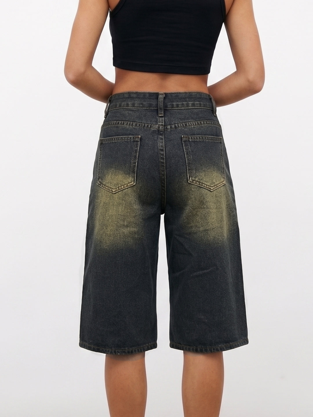 Charcoal Faded Bermuda Shorts