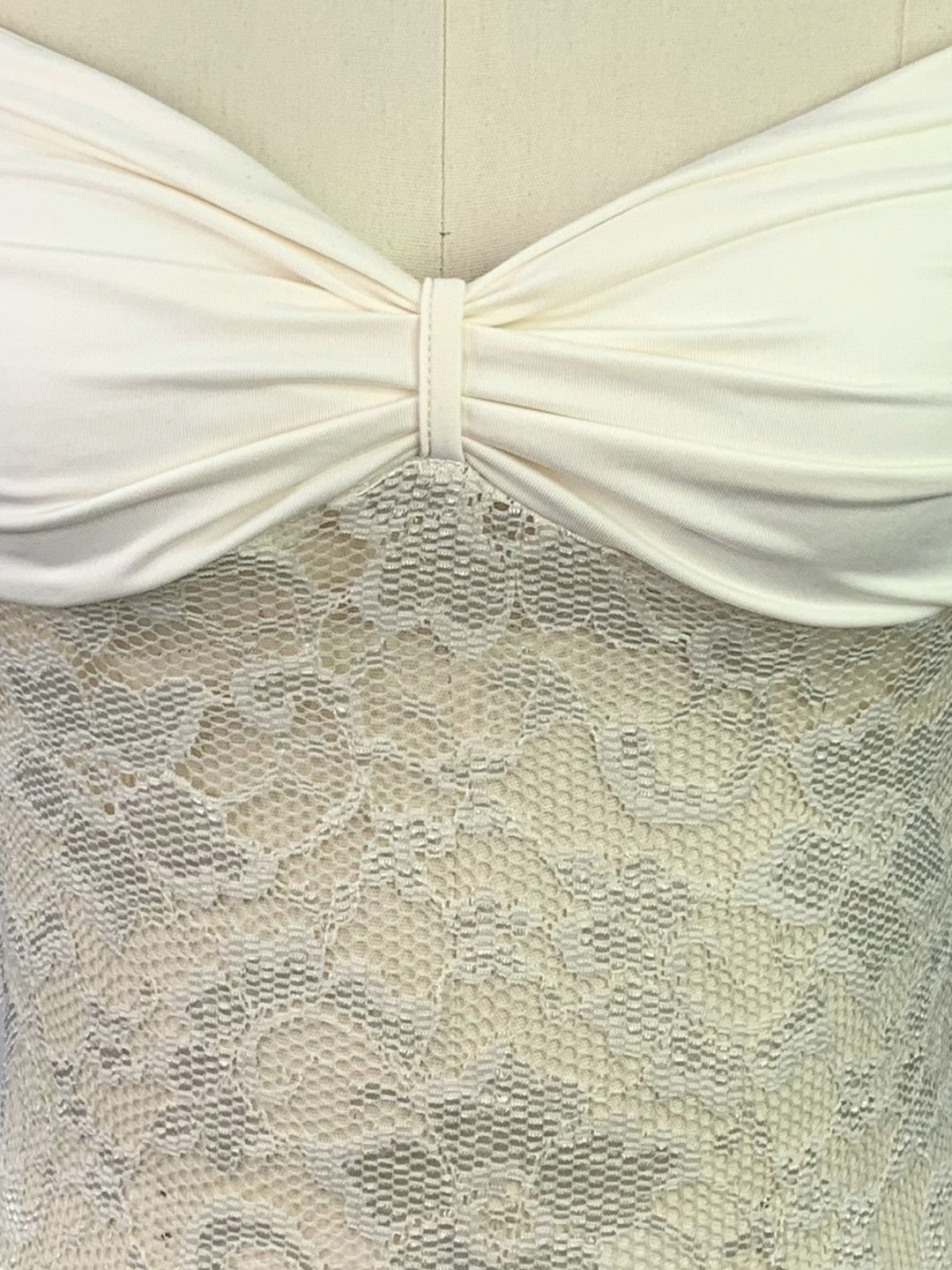 Cream Spaghetti Strap Lace Top