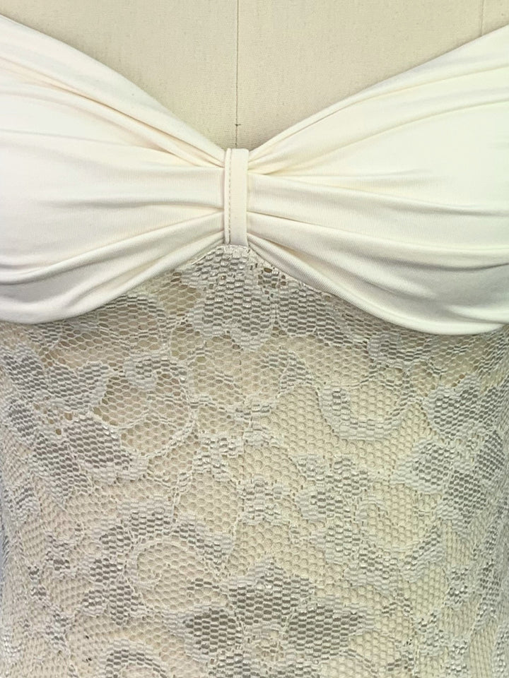 Cream Spaghetti Strap Lace Top