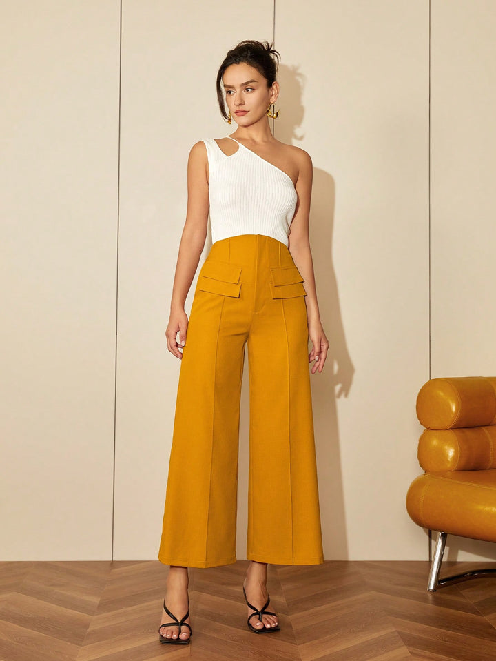 One Shoulder Cutout Knit Top