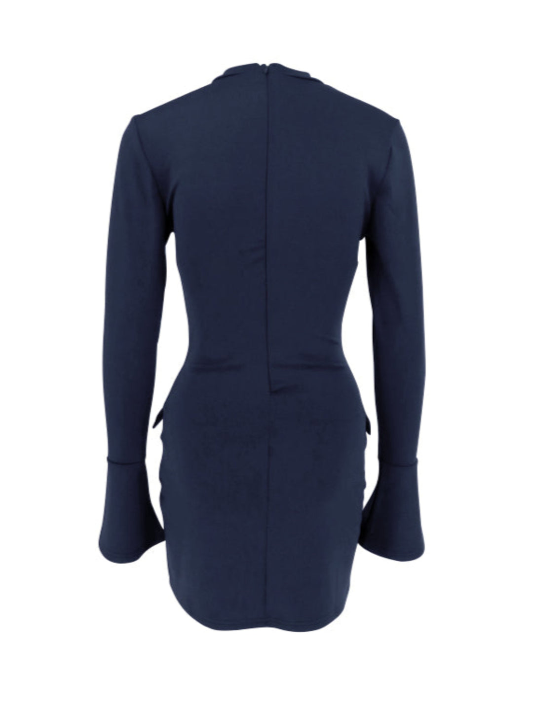 High Neck Solid Bodycon Dress