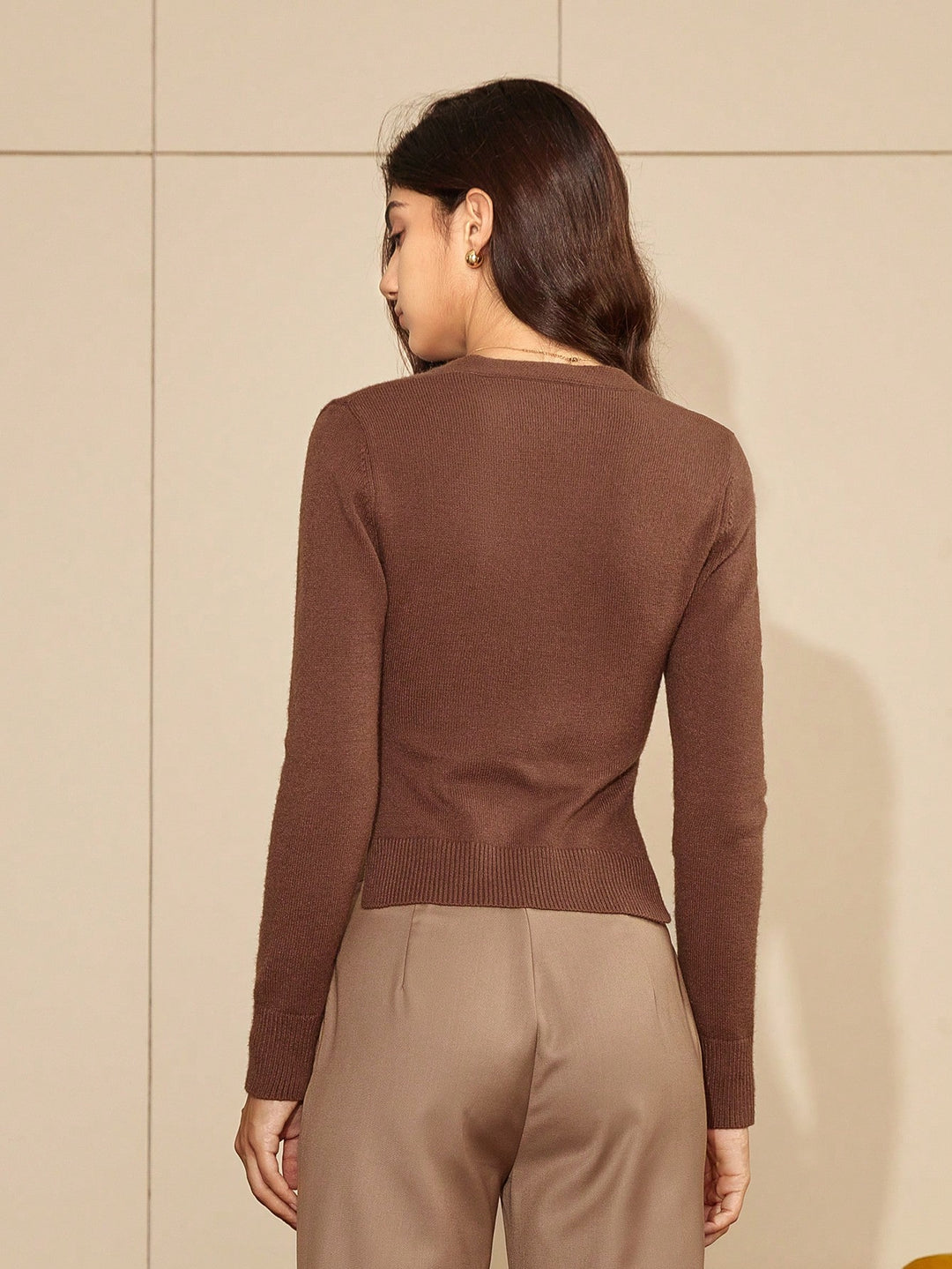 Brown Cardigan Top