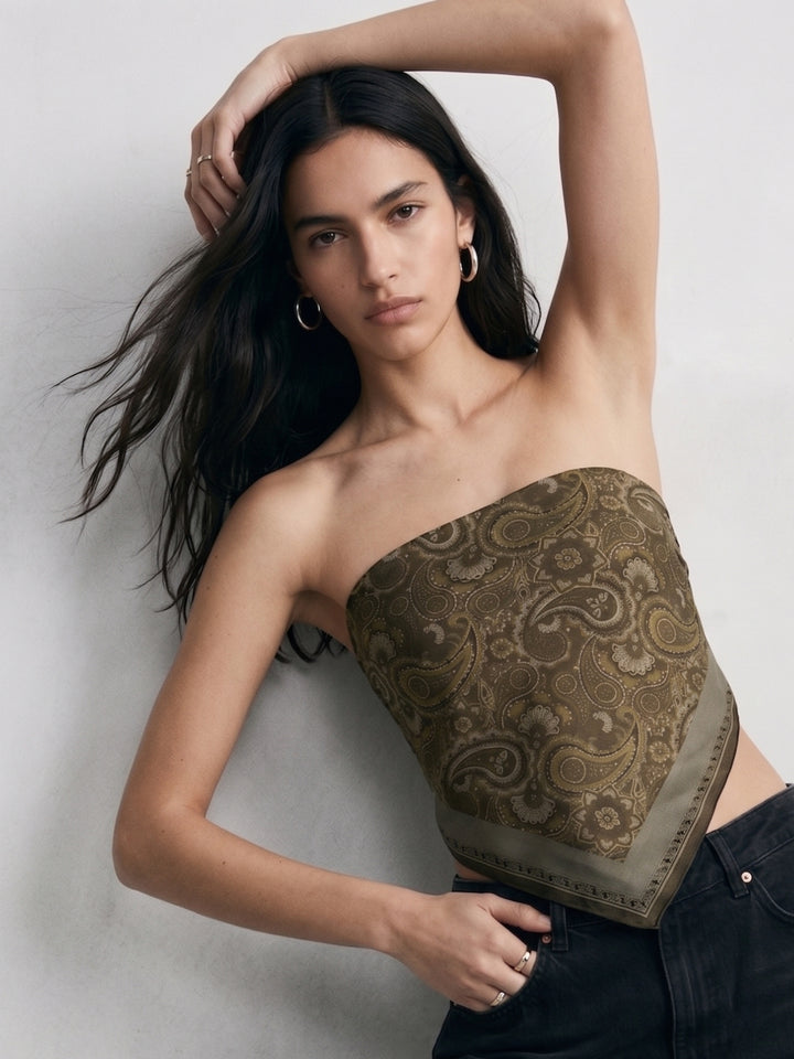 Olive Bandana Style Printed Top