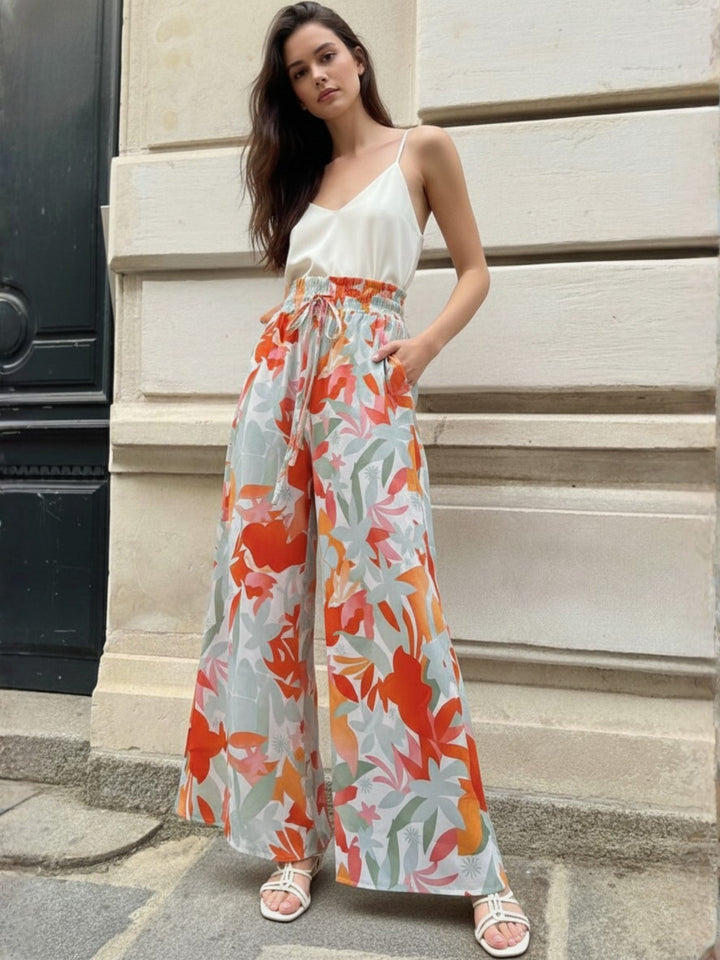 Multi Printed Wide Leg Pants