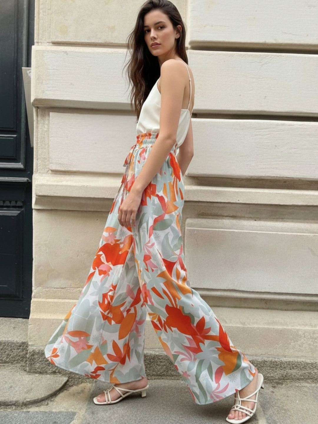 Multi Printed Wide Leg Pants