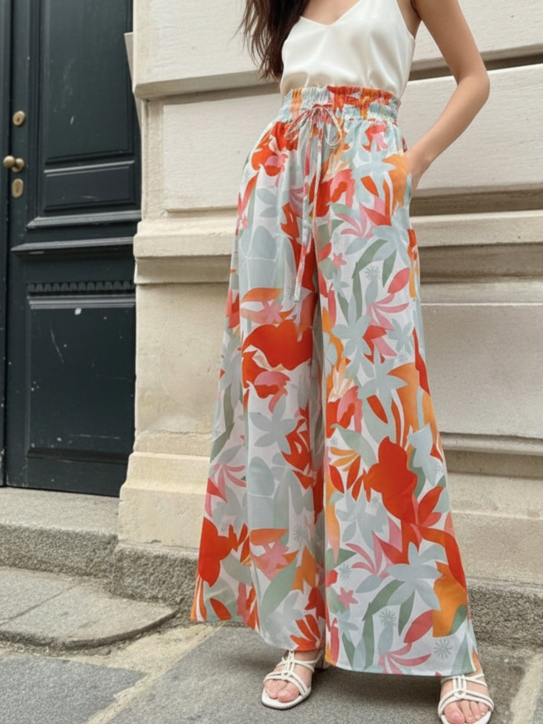 Multi Printed Wide Leg Pants
