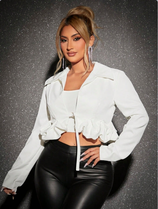 White Bottom Ruffle Overlay