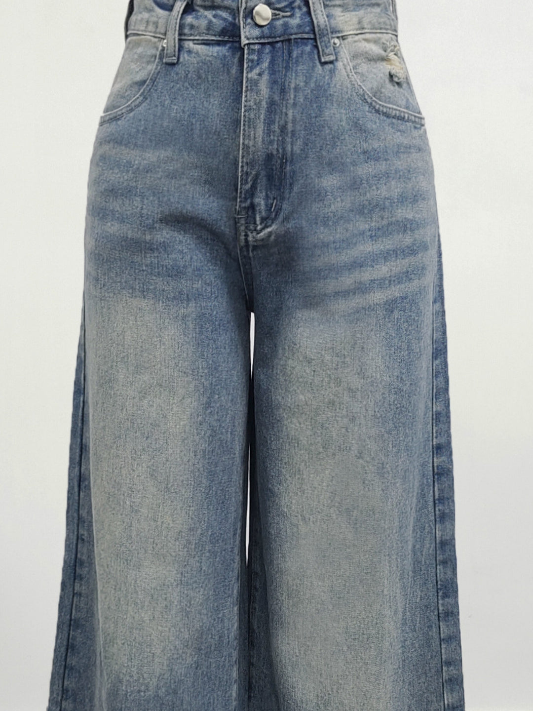 Blue Tinted Washed Baggy Denim
