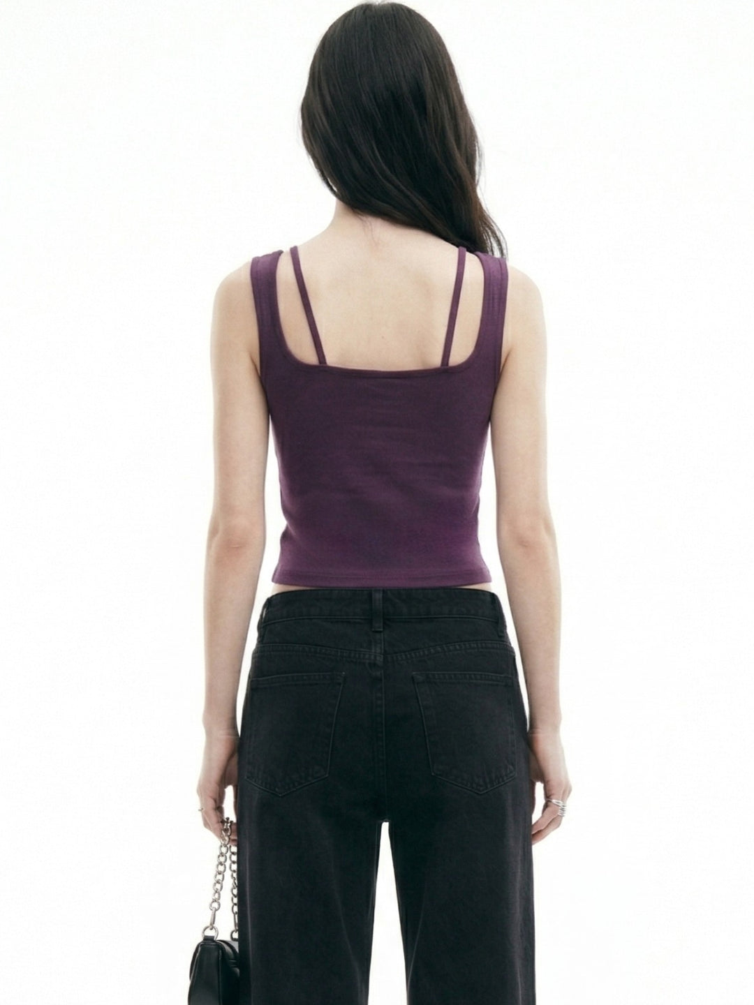 Wine Twofer Style Ruched Tank