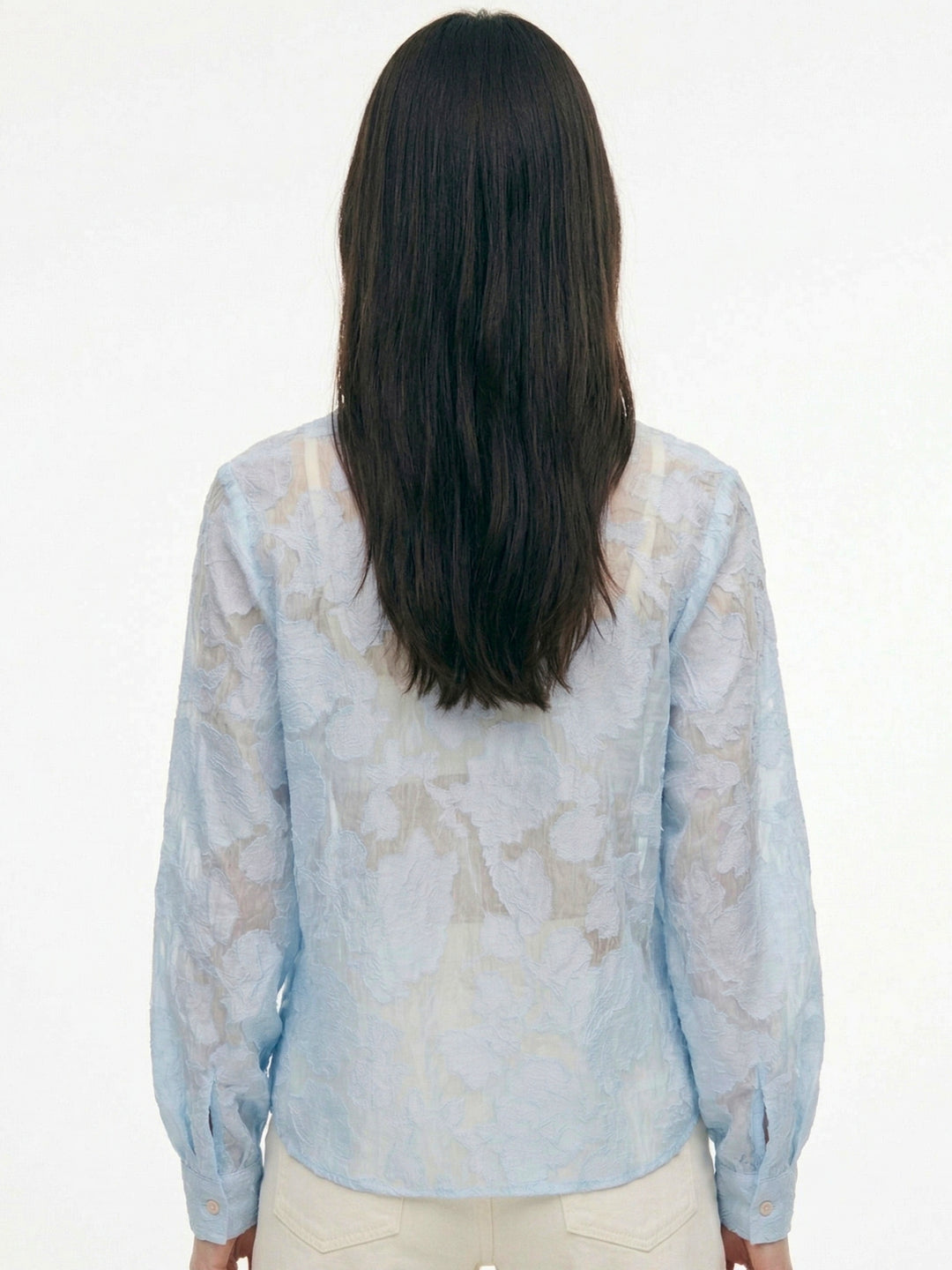 Blue Full Sleeve Textured Front Buttoned Shirt