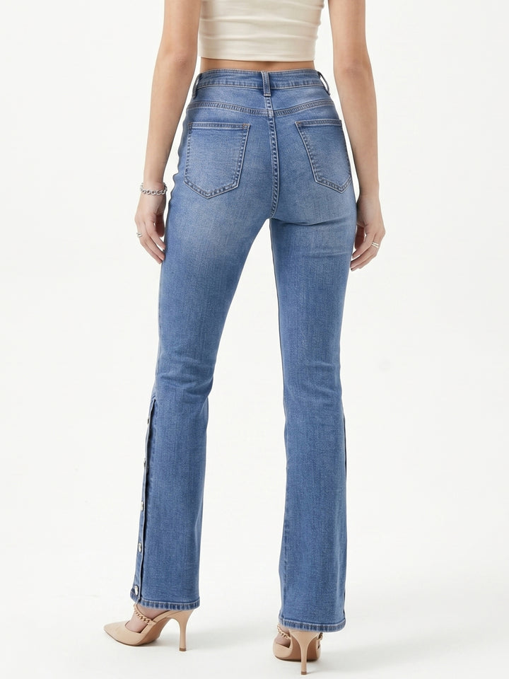 Light Blue Low Waist Fit&Flare Jeans