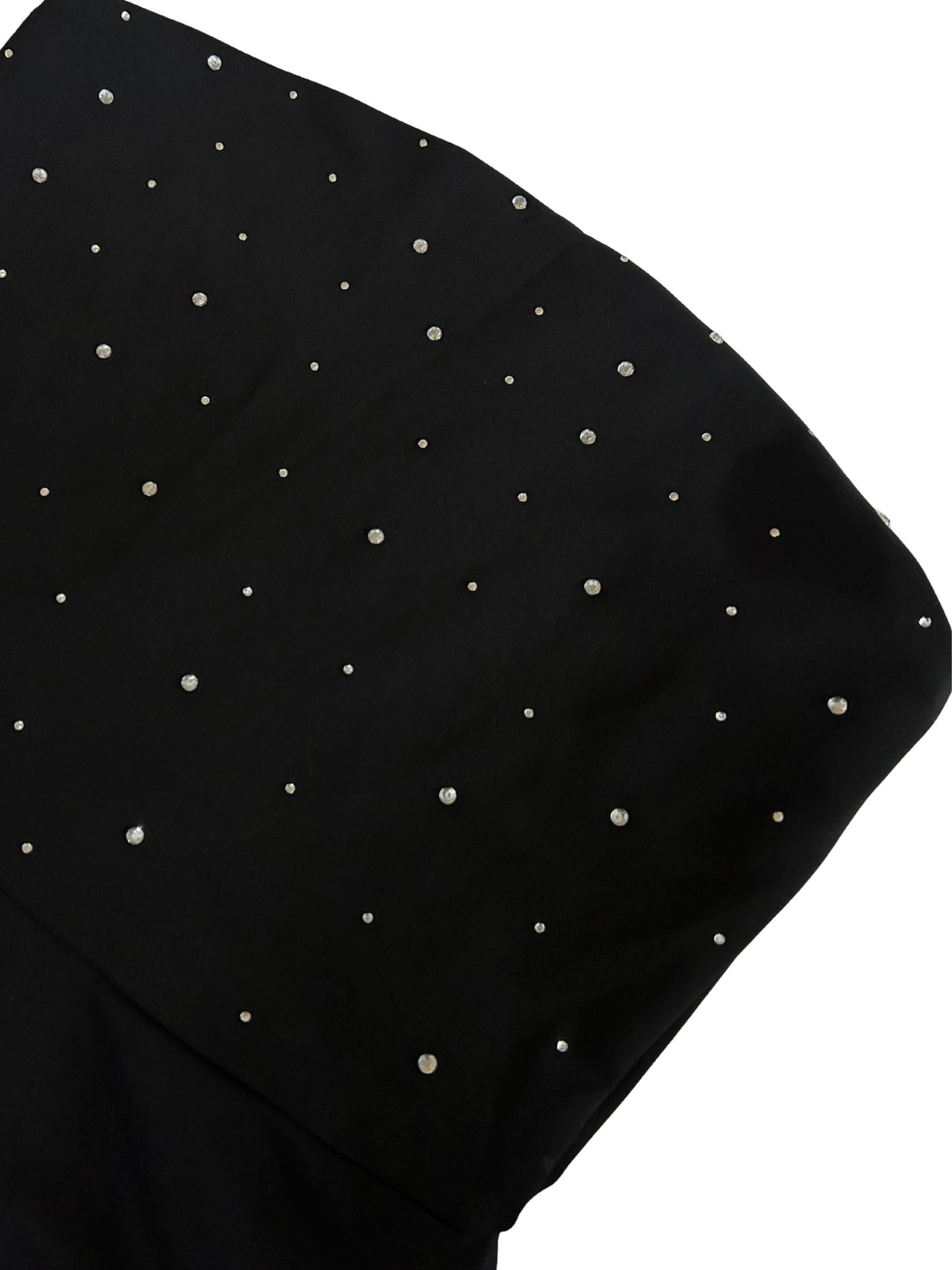 Black Tube Peplum Top With Studs