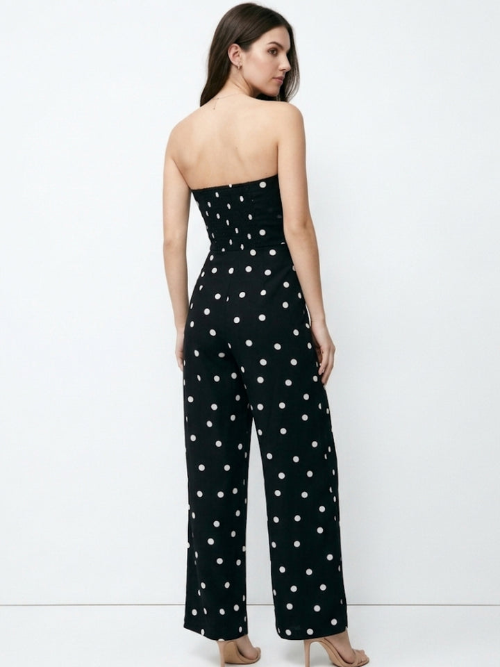 Black Tube Polka Printed Jumpsuits