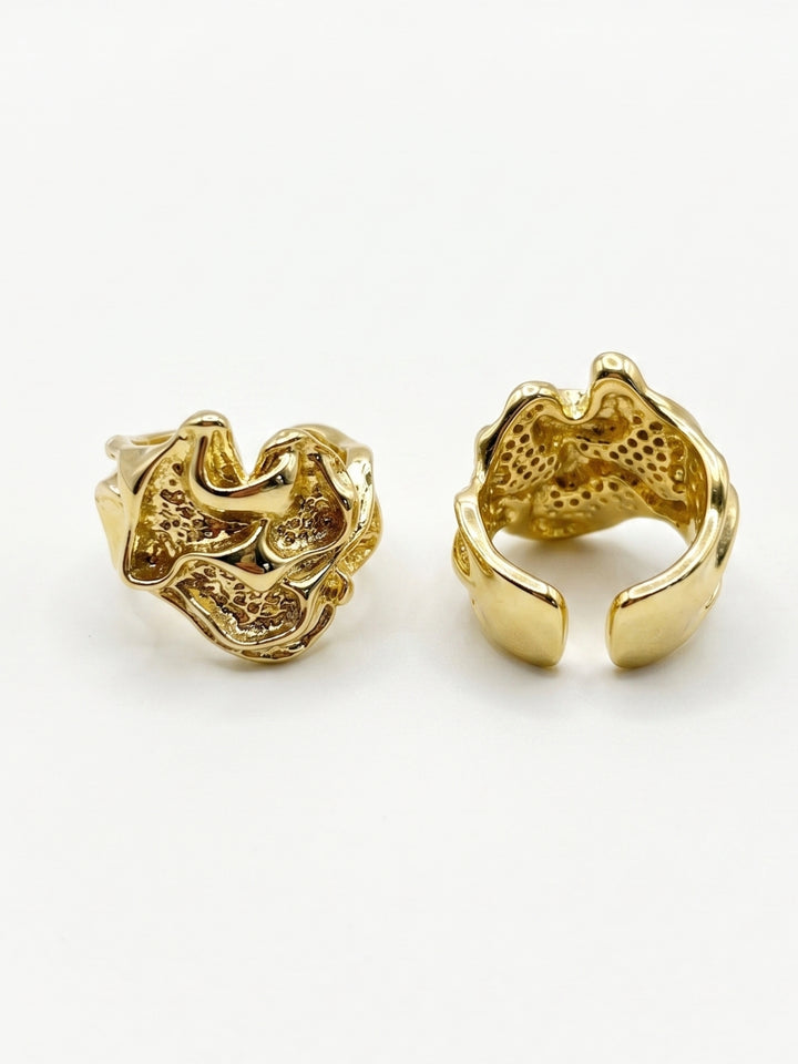 Gold Textured Surface Metal Ring