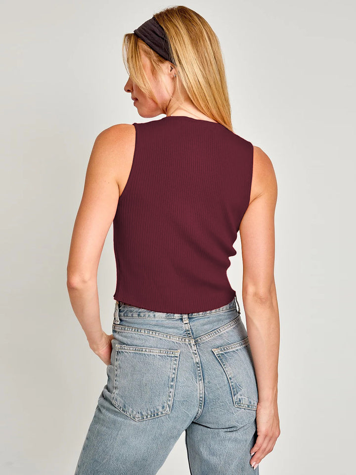 Maroon Front Bow Tie-Up Tank