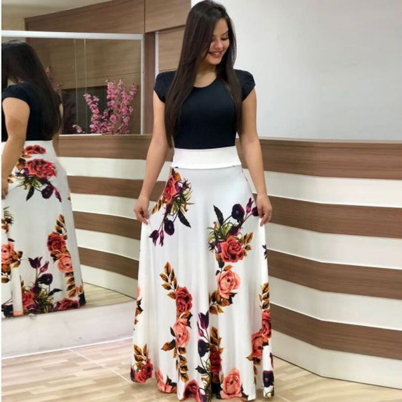 White Printed Maxi Dress