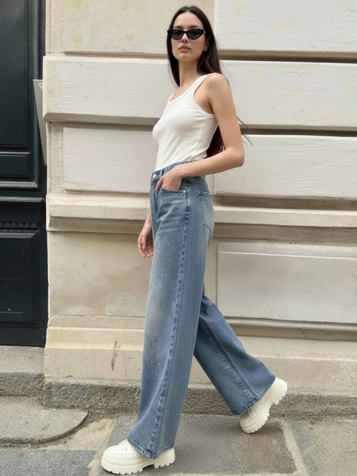 Blue Tinted Washed Baggy Denim