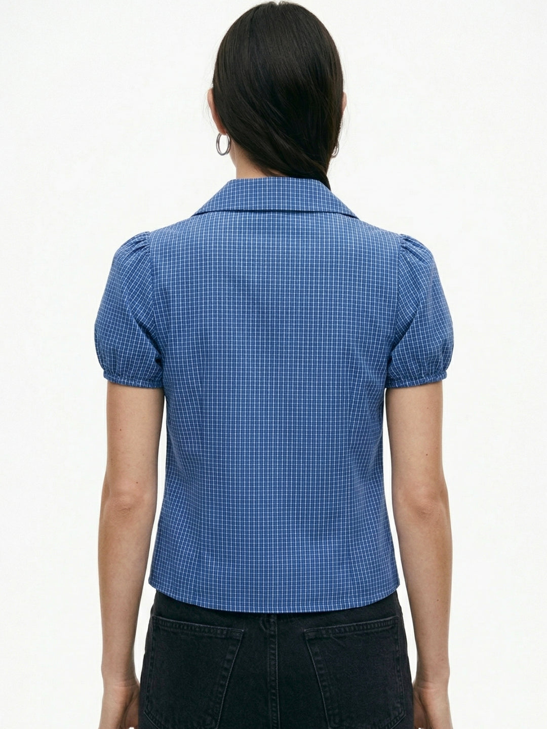Blue Short Sleeve Collared Shirt
