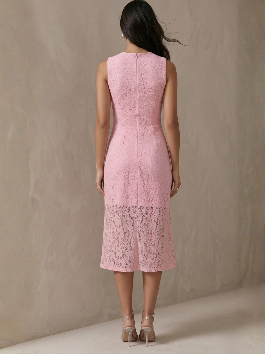 Pink Lace Bodycon Dress
