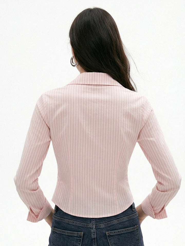 Pink Full Sleeve Side Buttoned Shirt